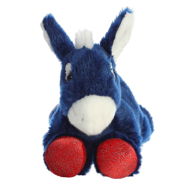 Aurora® Adorable Mini Flopsie™ Brave Donkey Stuffed Animal - Playful Ease - Timeless Companions - Blue 8 Inches