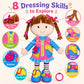June Garden 15.5" Dressy Friends Belle - Educational Stuffed Plush Doll for Kids and Toddlers 2 Years and Up - Montessori Buckle Soft Toy
