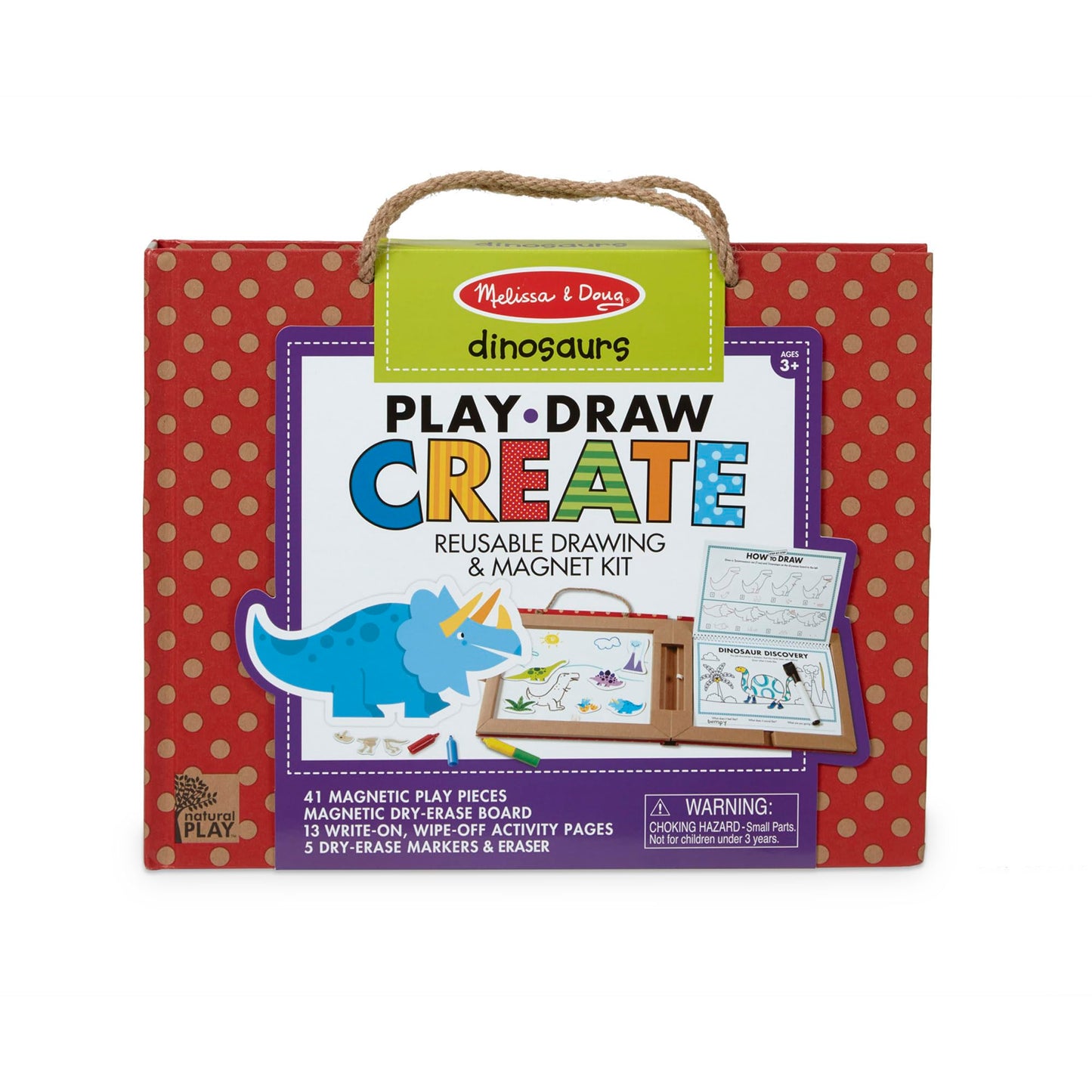 Melissa & Doug Play Draw Create Dinosaurs, Reusable Magnet & Drawing Kit