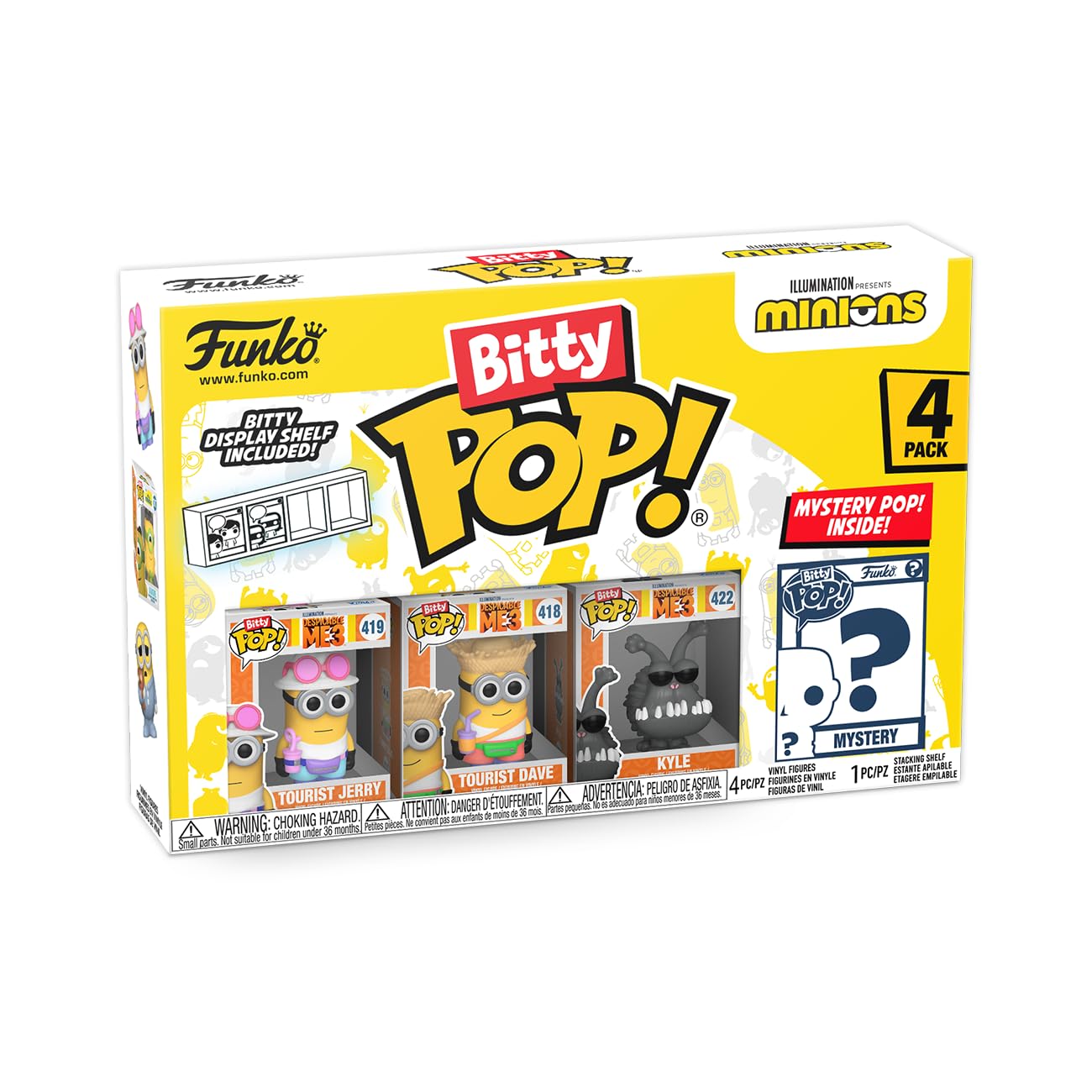 Funko Bitty POP! 4 Pack: Minions - Tourist Dave, Tourist Jerry, Kyle