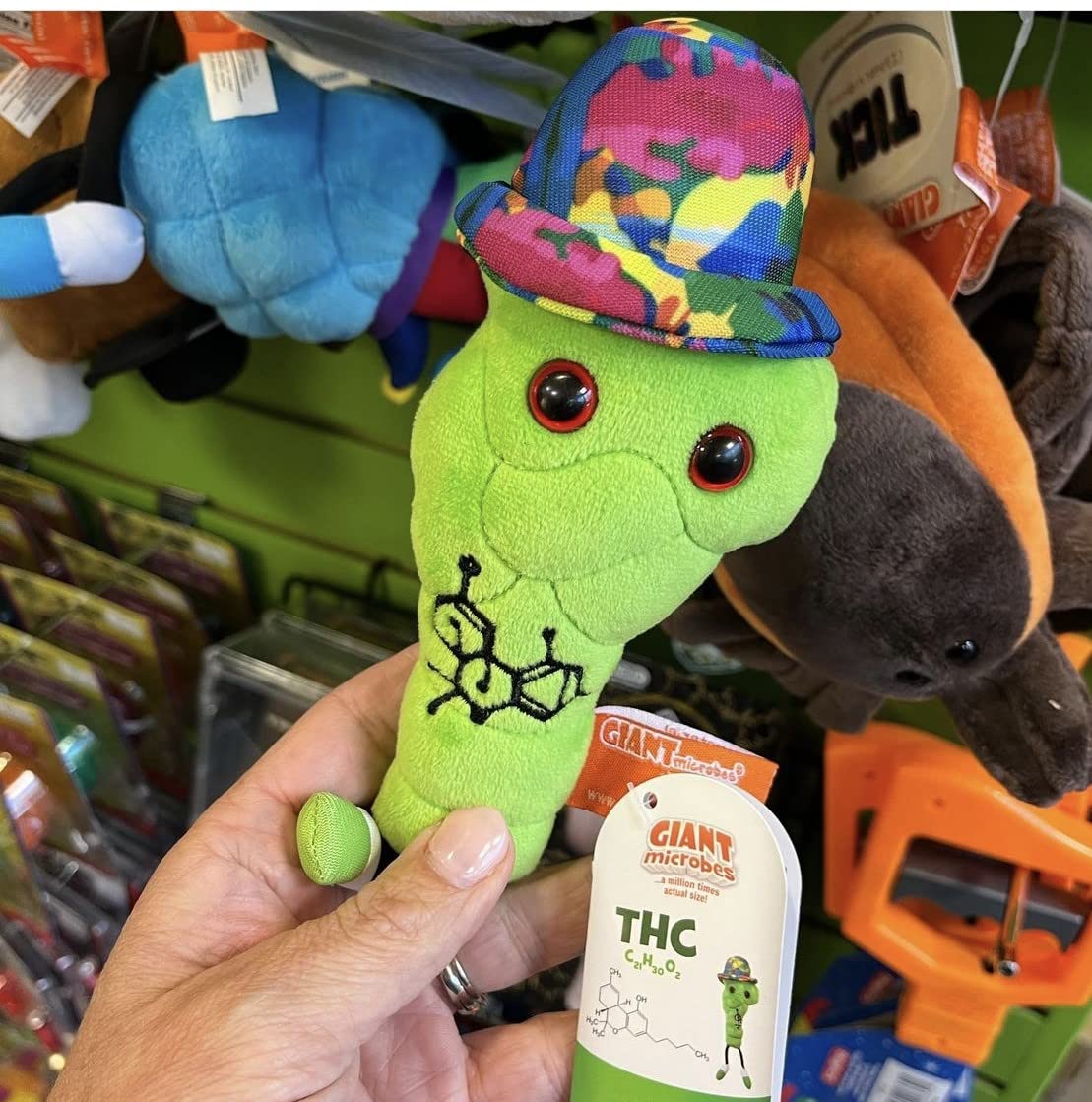 GIANT MICROBES THC Plush Toy, Weed Funny Gift, THC Gifts, Pothead, Neuroscence Gifts, 420 Gift for Stoners, Molecule