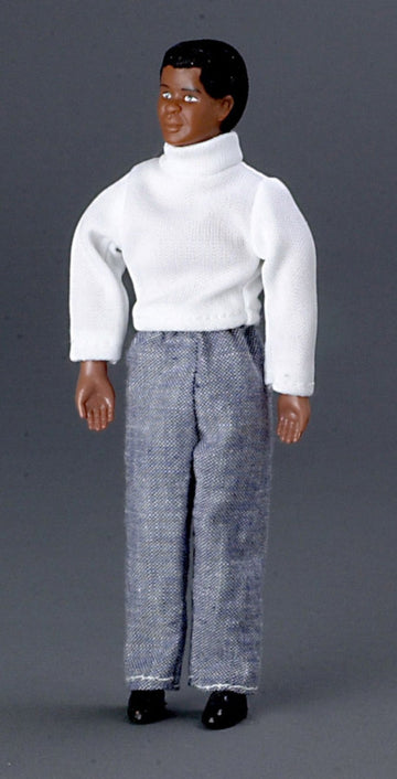 Town Square Miniatures Dolls House Miniature 1:12 Scale People Black Father Dad Man