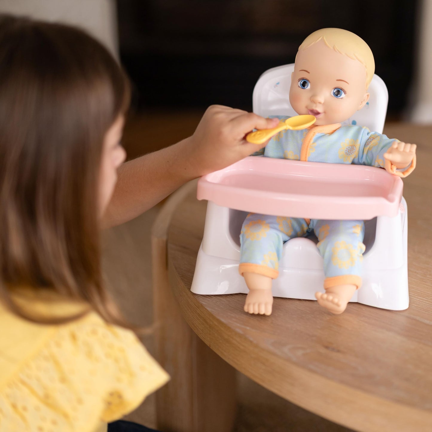 Acorn Avenue 14 Inch Soft Baby Doll for Toddlers 1-3, with Removable Clothes & Pacifier, Toddler Doll Toy (Blue Caucasian)