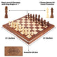 AMEROUS 15'' Magnetic Wooden Chess Set -Folding Board -2 Extra Queens -Chessmen Storage Slots -Gift Package, Travel Chess Board Game Sets for Kids