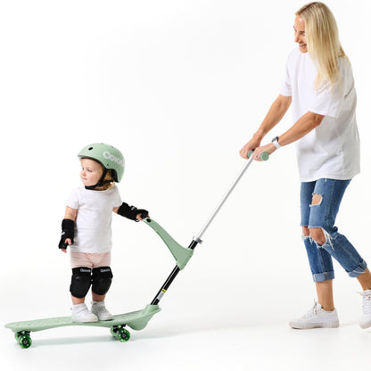 Ookkie Kids Learner Skateboard, Helps Develop Balance & Self Confidence, 4-in-1 Skateboard, Easy Setup, Gift Idea (Sage)