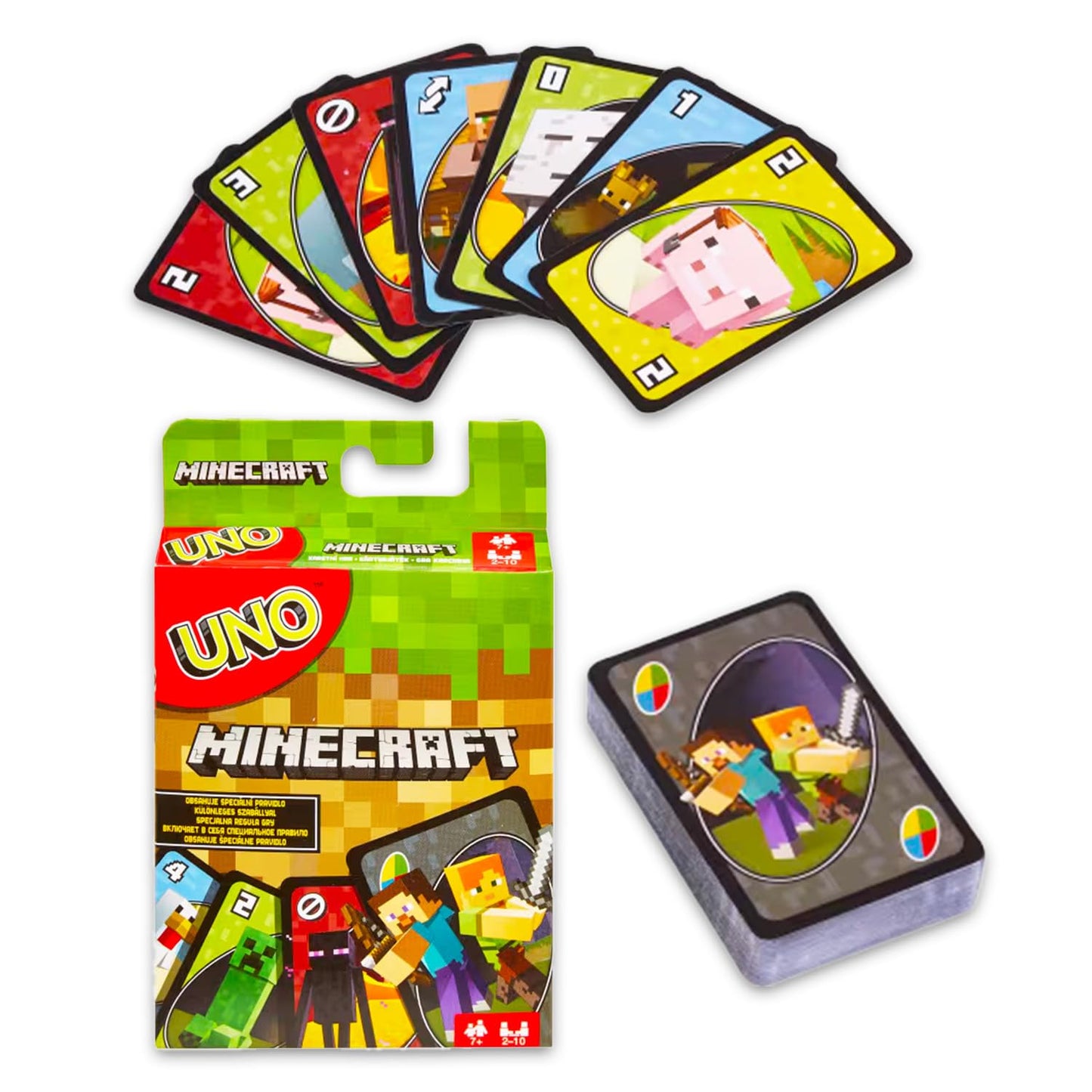 UNO Video Game Cards Set - Bundle with Minecraft, Super Mario, Teenage Mutant Ninja Turtles UNO Cards for Kids Plus Stickers, More | Minecraft, Mario