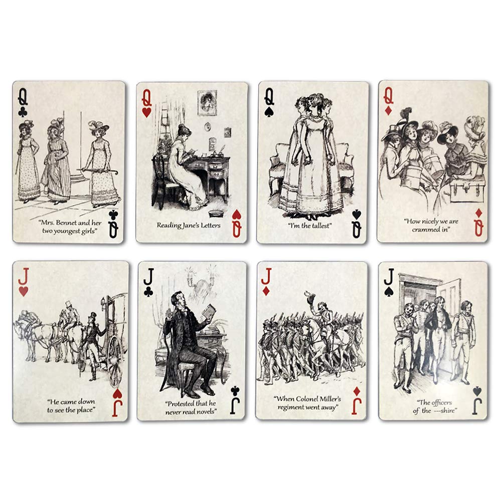 Rodaruus Pride and Prejudice Themed Playing Cards, Full Deck, 54 Poker-Size Card Deck