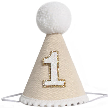 KOJIN Gender-Neutral 1st Birthday Hat For Baby - Boho First Birthday Crown, Cake Smash Photo Prop,Size:3.1 * 5.5in