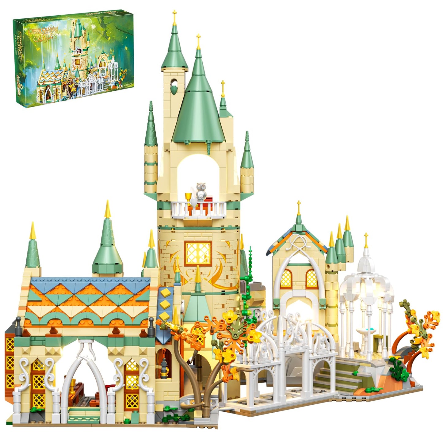 HJPLPXH Magic Medieval Castle Architecture Building Block Sets, Creative Ideals Gifts for Adults (1555PCS)