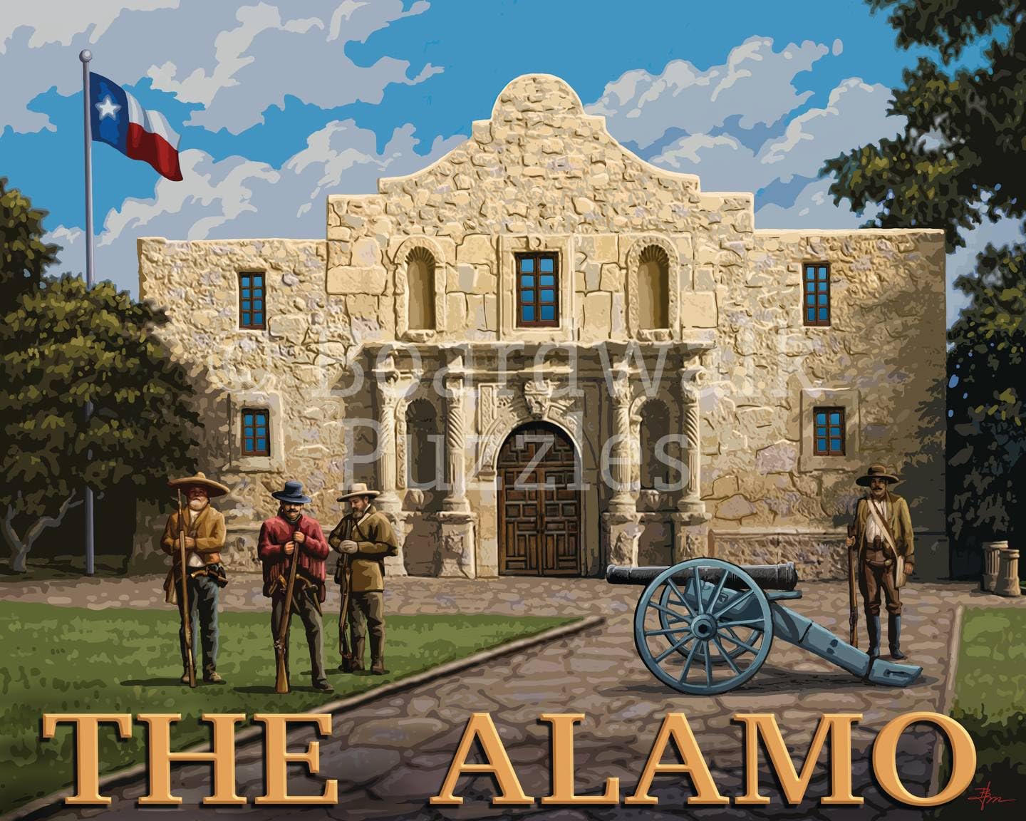 Boardwalk The Alamo 210 Piece Personal Puzzle, Jigsaw Puzzles with Premium Box, Texas Historical Gifts for Adults, 6"x8"