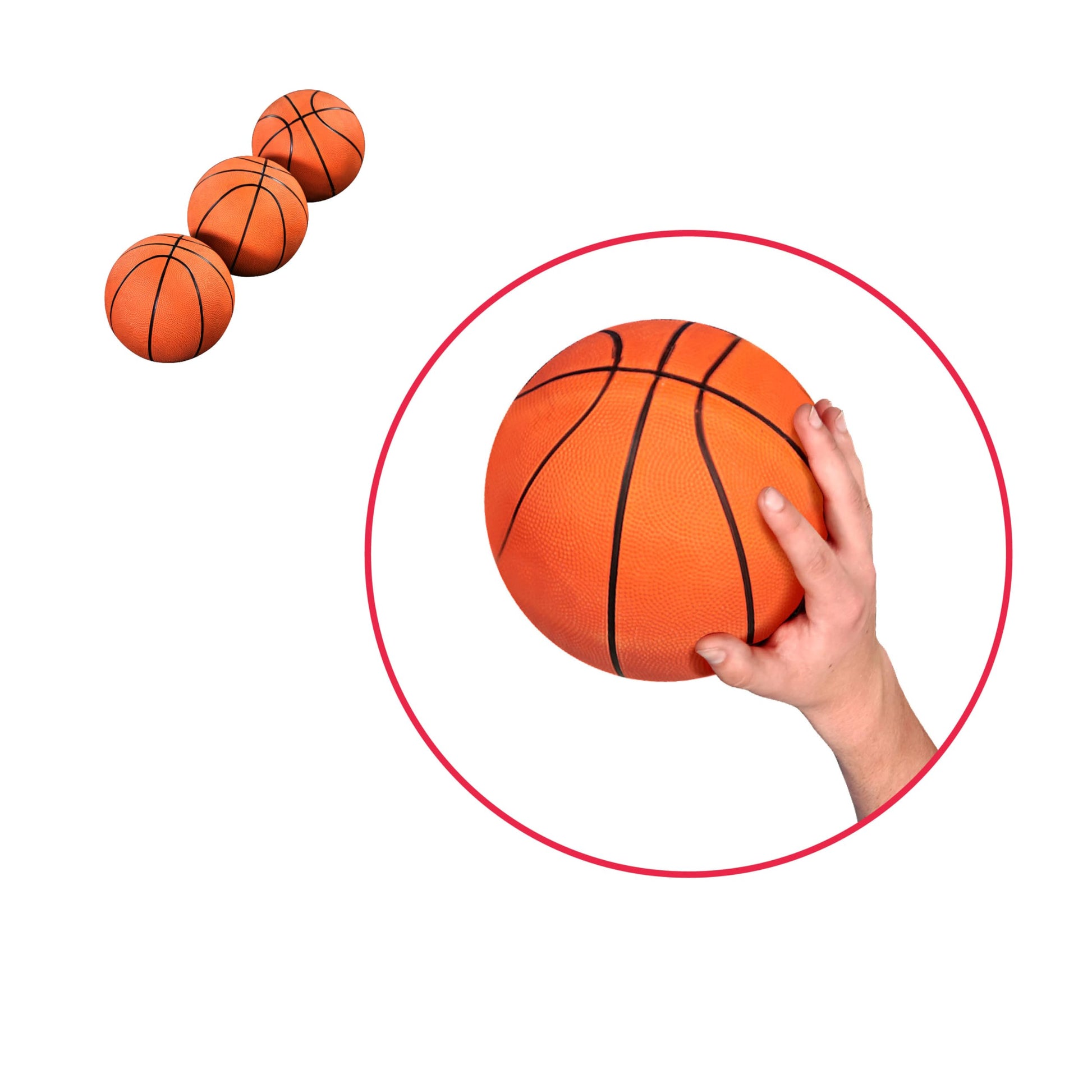 Hall of Games Size 3 Basketball, Indoor & Outdoor 3-Pack, 7-inch Diameter Durable Rubber Ball, Perfect for Arcade Games