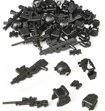 6 Set Building Weapons Pack for Minifigures, Army Assortment Pack, Compatible with Lego Parts and Pieces
