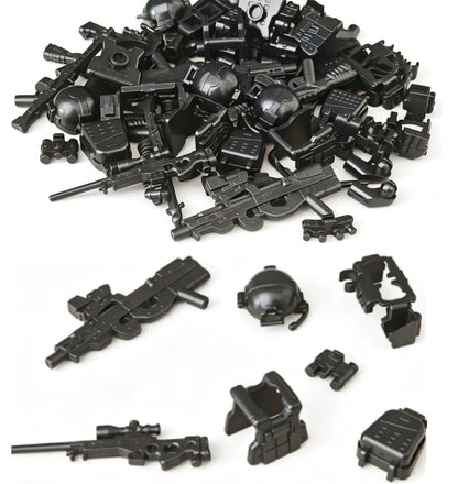 6 Set Building Weapons Pack for Minifigures, Army Assortment Pack, Compatible with Lego Parts and Pieces