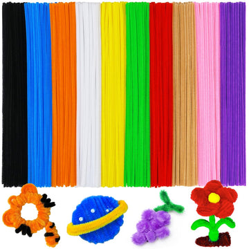 Eppingwin Multi-Colored Pipe Cleaners, 12 inch Chenille Stems for Crafts, Pipe Cleaners Craft Supplies for Art, DIY Projects (Multi-Colored)