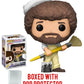 Funko Pop! Television: Bob Ross - The Joy of Painting in Overalls with Paintbrush #559 Vinyl Figure (Bundled with Pop Box Protector Case)