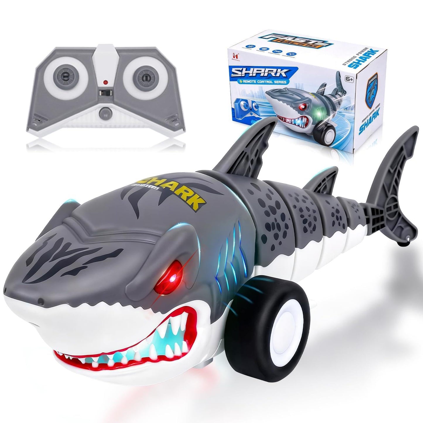 Remote Control Shark Cars Toy,Rechargeable RC Toy Car, RC Monster Truck