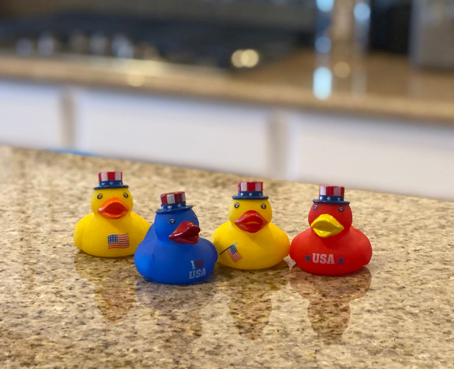 Bulk 20-Pack Patriotic Jeep Rubber Ducky Assortment - Memorial Day, 4th of July, Labor Day or Veteran's Day Duckies