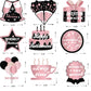 9Pcs Pink Black Happy Retirement Decorations Table Honeycomb Centerpieces Party Supplies Rose Gold Black Retirement Adventure Awaits Sign for Women