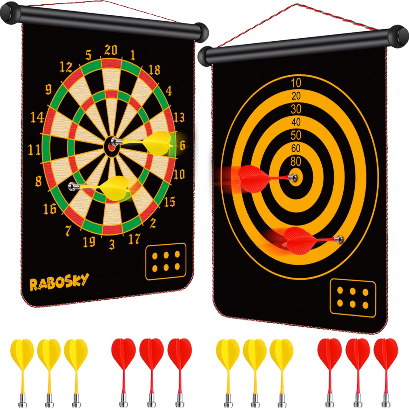 RaboSky Magnetic Dart Board for Kids, Magnetic Dartboard for Boys Toys Age 8-12, Gifts for Teen Boys 8 9 10 11 12 13 14 Years Old Birthday, Magnet