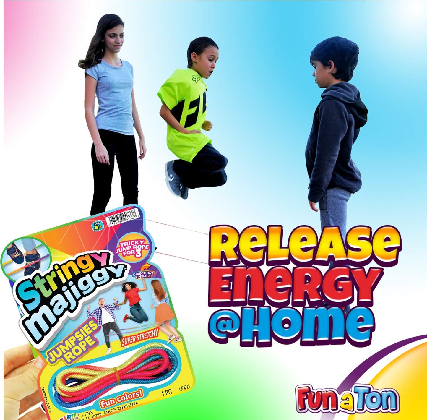 2CHILL Chinese Jump Rope (8 Packs) Elastic Skipping Rope Game for Kids & Adults | Colorful Stretchy Jump Rope for Kids, Girls and Boys. Party Favor
