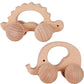 INTEGOO Wooden Toys Cars (2 Pack) for Toddler Montessori Inspired Teething Push Toys Exercise Baby's Grip Ability