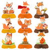 9PCS Fox Honeycomb Centerpieces 3D Table Topper Woodland Animals Double Side Centerpieces for Girl Boy Fox Theme Baby Shower Birthday Party
