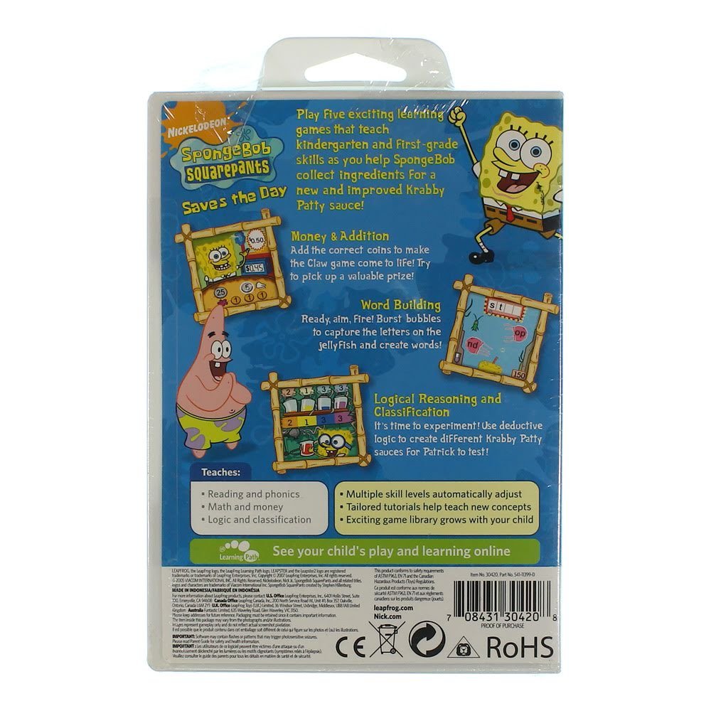 LeapFrog Leapster Learning Game SpongeBob SquarePants Saves the Day