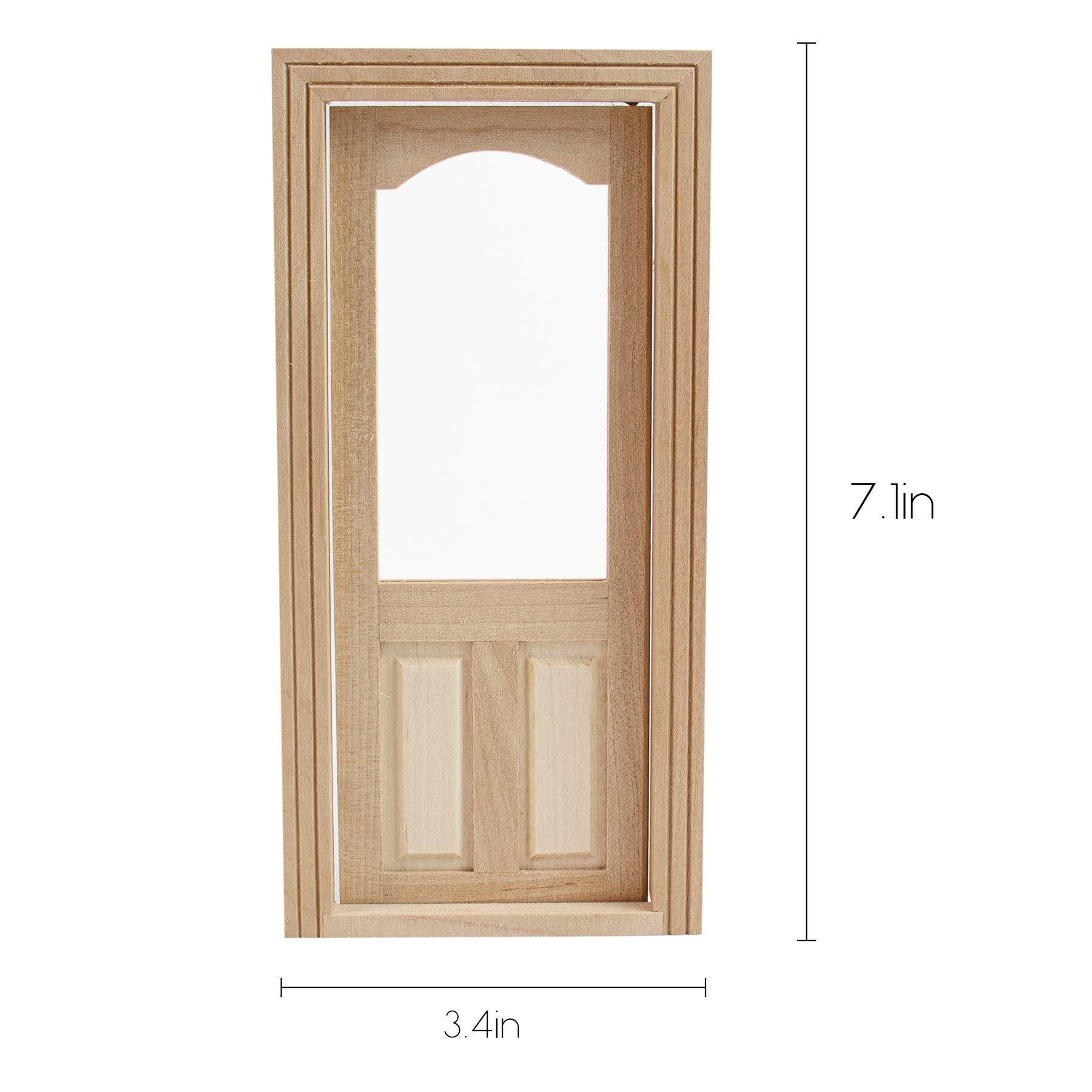 AUEAR, 1:12 Mini Furniture Unpaint Wooden Doors for DIY Scene Home Craft (2 Panel Style A)
