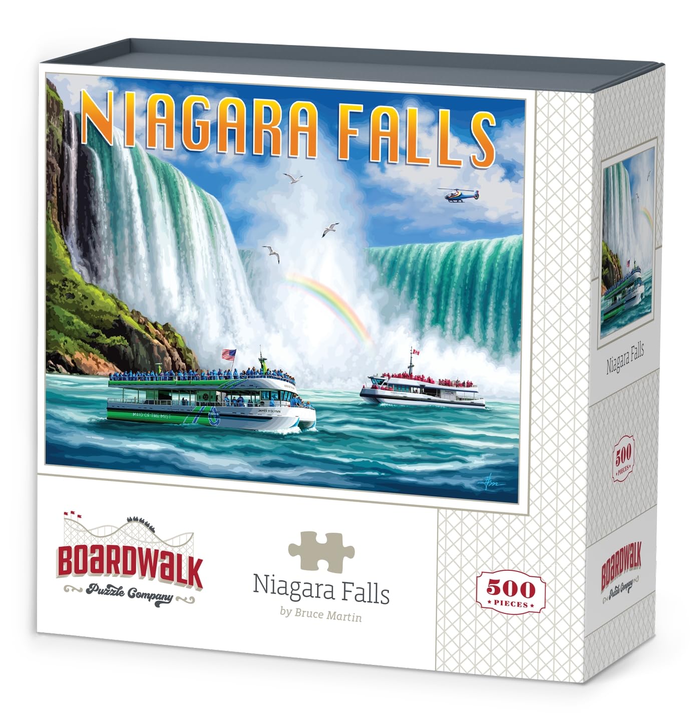 Boardwalk Niagara Falls 500 Piece Jigsaw Puzzle Scenic Waterfall Travel Puzzles with Premium Box, Gift for Adults and Family 16"x20"
