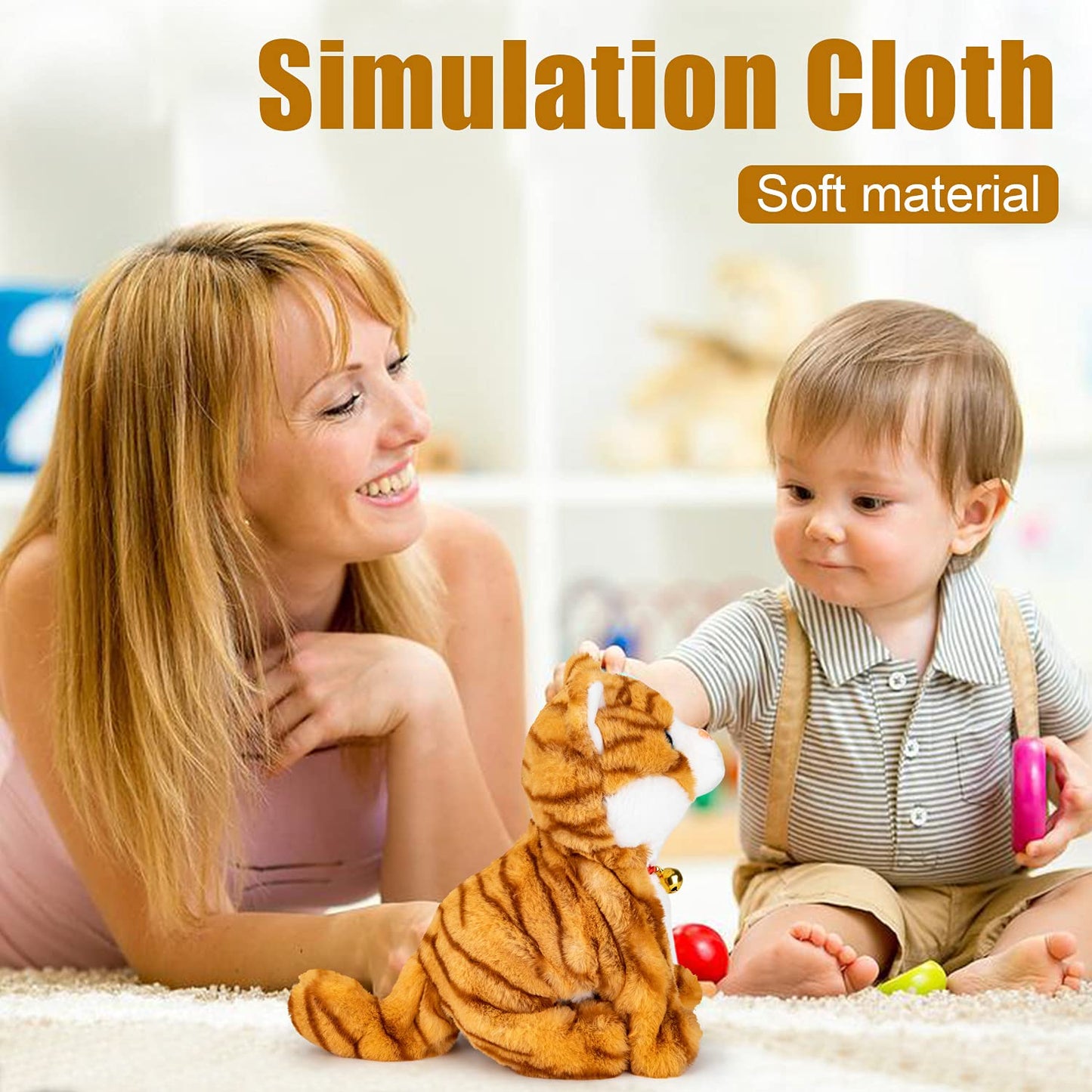 Smalody Interactive Electronic Plush Toy - Upgrade Robot Talking Cat Toys, Animals Sound Control Electronic Pet for Kids, Kitten Toys for Boys & Girls