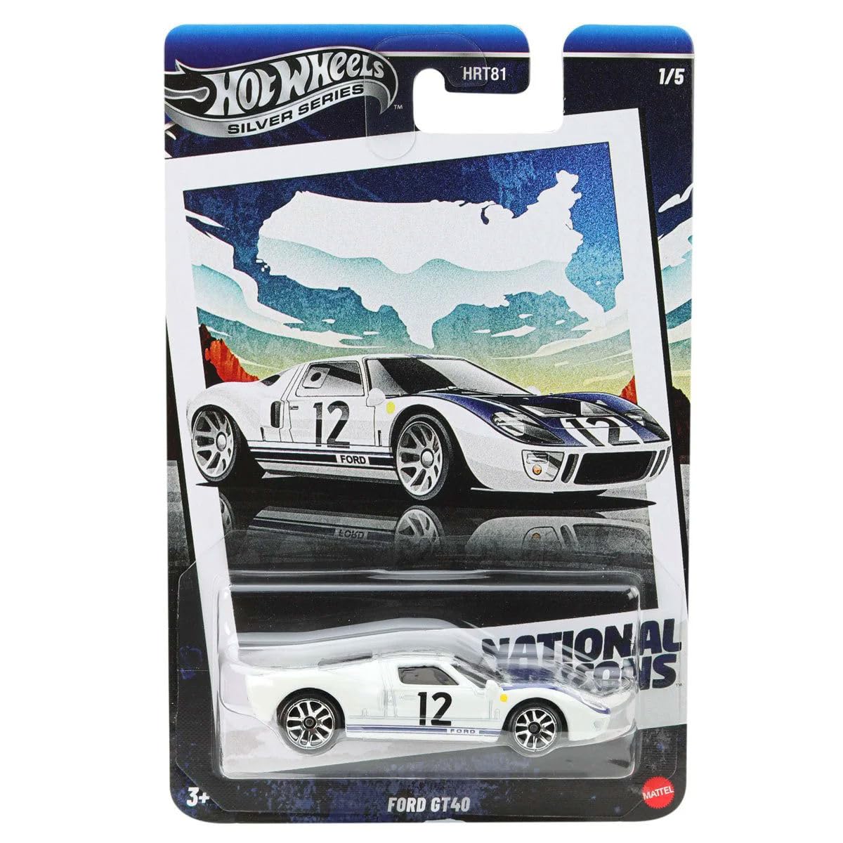 Hot Wheels National Icons Collection Silver Series - 5-Car Die?Cast Bundle, 1:64 Scale, Ages 3+ (HRT81?956G)