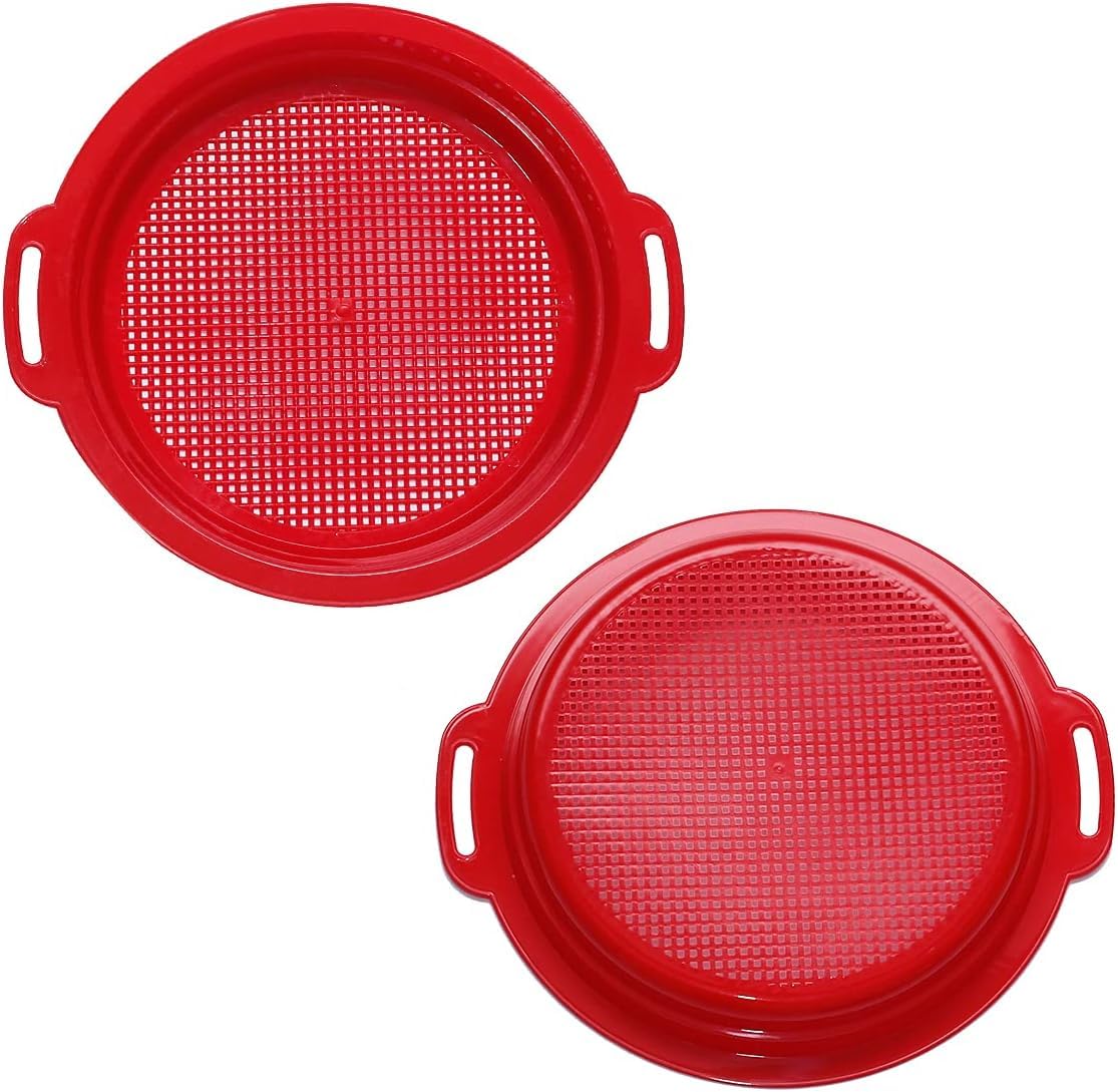 Holady 4 Pack Multicolor Sand Sifter Sieves,Plastic Sand Sifter for Backyard Park Party Favor Sand and Beach(4 Colors)