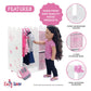 Emily Rose 18" Doll Clothes Open Wardrobe Storage Closet + 5 Hangers