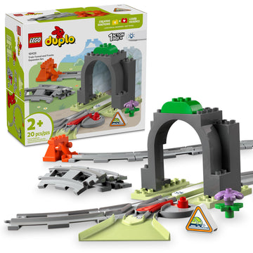 LEGO DUPLO Town Train Tunnel and Tracks Expansion Set - 10 Extra Pieces of Train Tracks - Preschool and Toddler Train Set, Ages 2+ - Building Toy