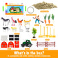 Carolart Farm Sensory Bin with Sensory Sand, Barn Toys & Tractor