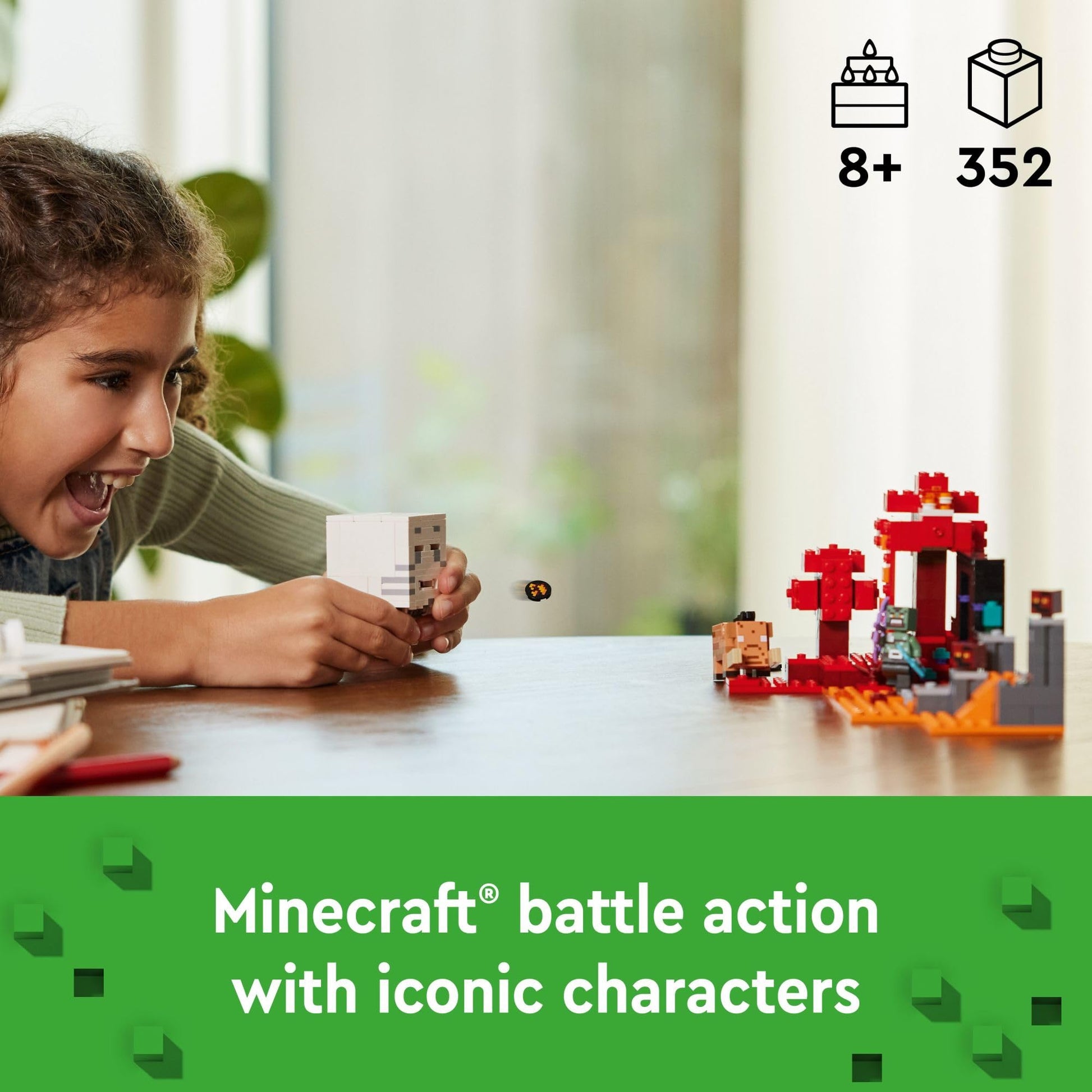 LEGO Minecraft The Nether Portal Ambush Adventure Set, Building Toy for Kids with Action Figures and Battle Scenes, Minecraft Toy for Boys, Girls and