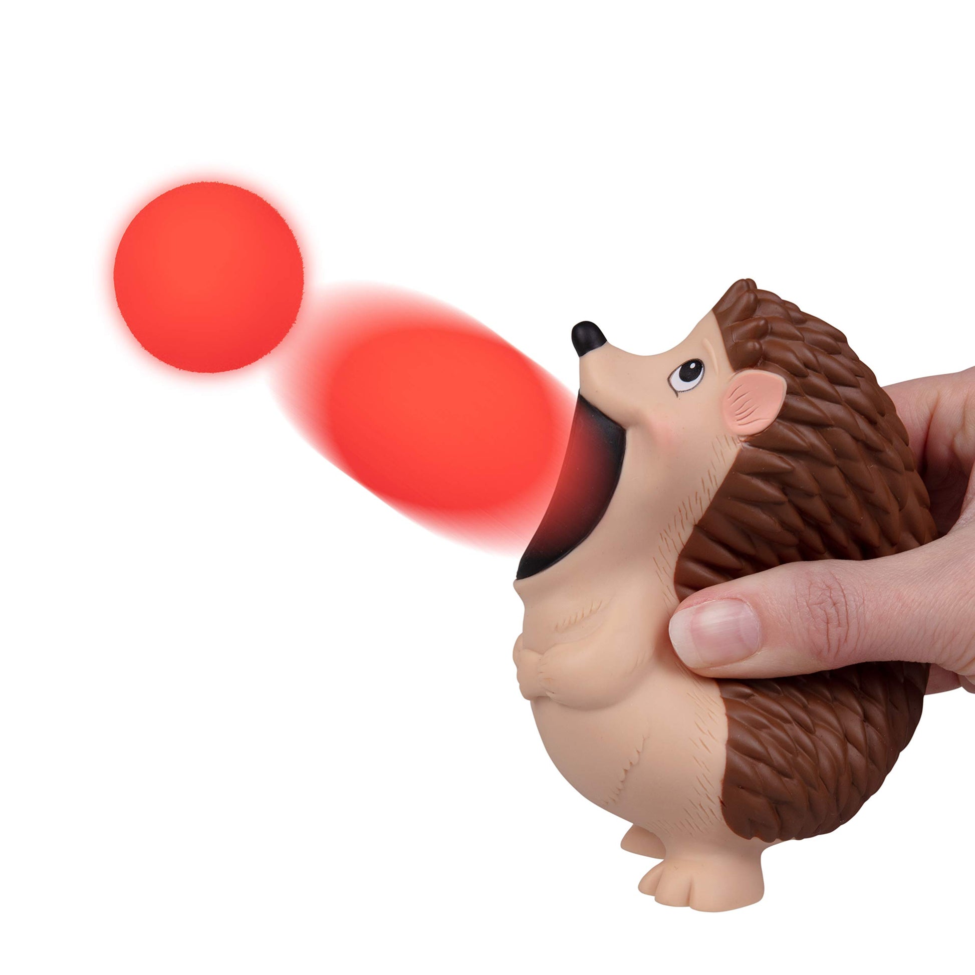 Hog Wild Hedgehog Ball Popper Toy - Holiday Stocking Stuffer Includes 4 Soft Foam Balls - Squeeze to Pop Air Powered Balls Up to 20 Feet -