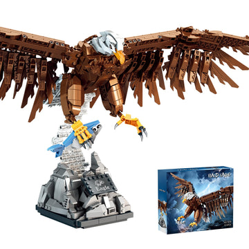 HJPLPXH Bald Eagle Building Blocks Set - Realistic Bird Animal Model, Ideal Gift for Adults & Teens.