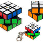 Rubik’s Cube Family Pack, Original 3x3, 2x2 and 3x3 Keyring, Complete Pack of 3