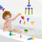 48 Piece Suction Cup Toys Construction Set - Silicone Building Blocks DIY Fun Bath Toys for Kids Ages3-6, travel essentials for toddlers 3-5, Darts