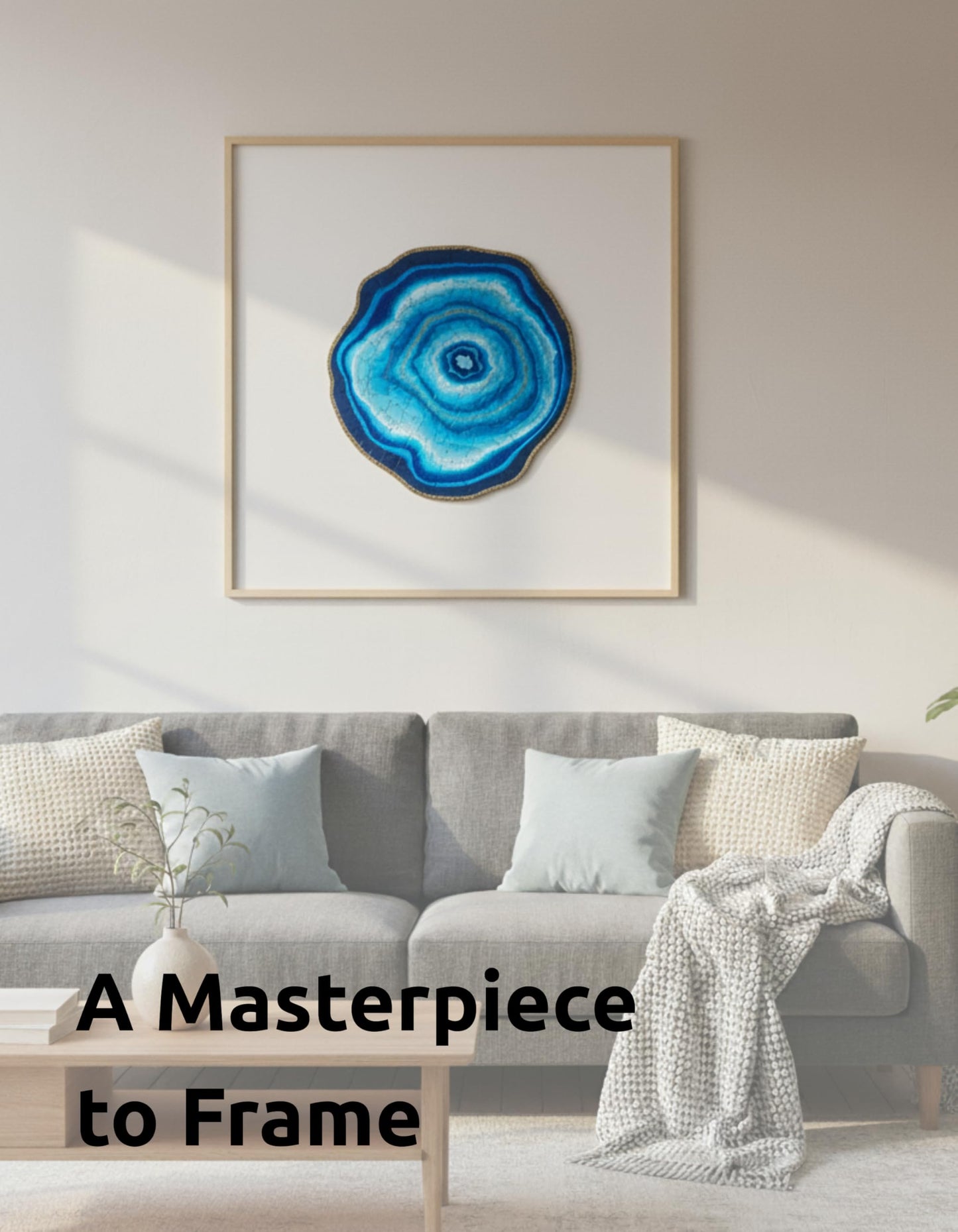 Blue Geode Puzzle - Realistic World Wooden Jigsaw Puzzle A3 Size by Sharp Brain Zone, Premium Plywood Brain Teaser, Unique Art Design,Unique Geode Art