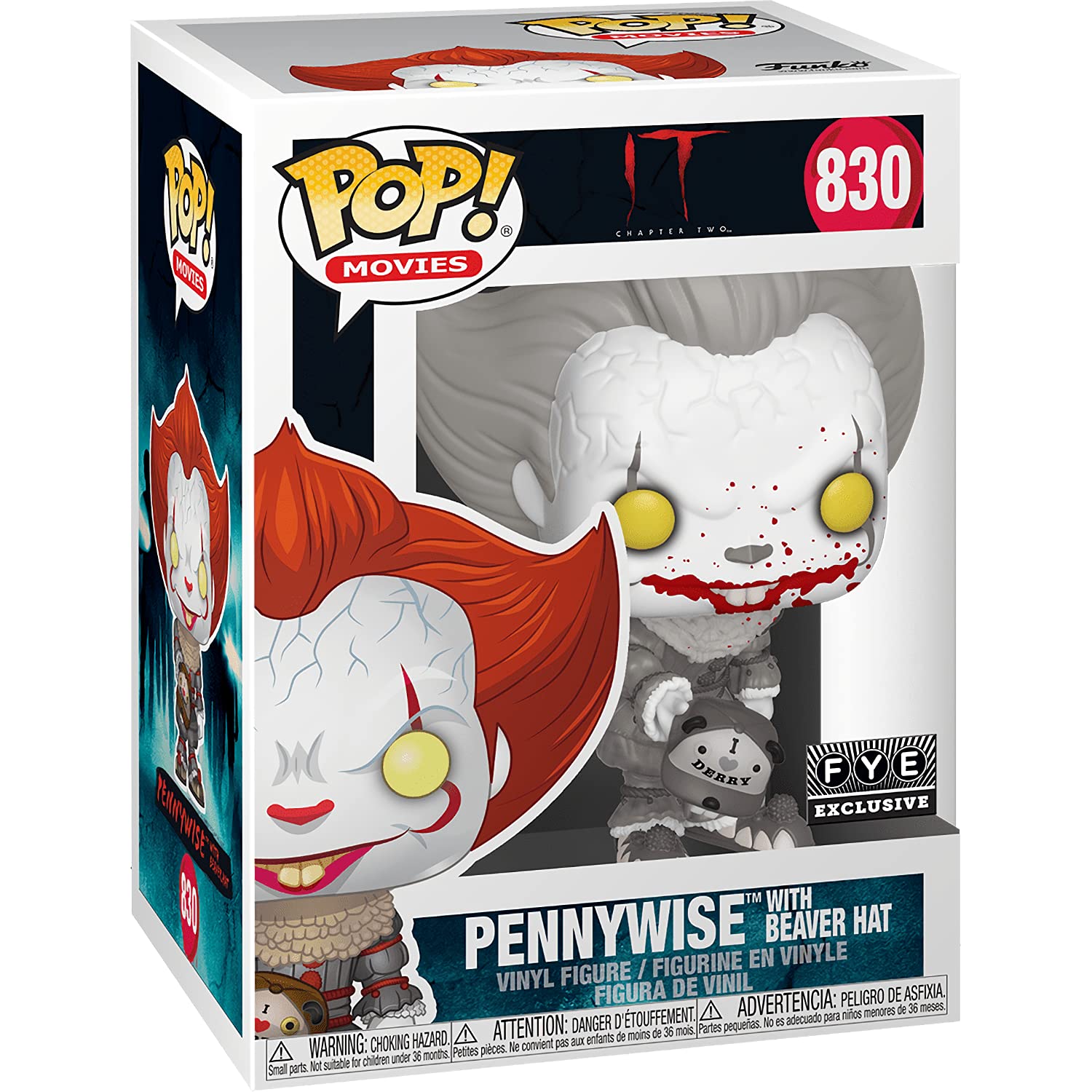 Pennywi s e [with Beaver Hat] (f.y.e. Exc): Fun ko P o p ! Movies Vinyl Figurine Bundle with 1 Compatible 'ToysDiva' Graphic Protector (830-40055 - B)