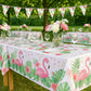 Oojami Flamingo Tablecloths 4 Pack - Tropical Birthday Party Decorations, Hawaiian Luau Plastic Table Covers, Disposable & Waterproof, 54 x 108 Inch