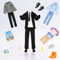 Miunana Lot 16 Items Doll Clothes & Accessories Classic Black Suit for Boy Doll Include Random 4 PCS Casual Wear + 5 PCS Dolls Pants + 3 Pairs