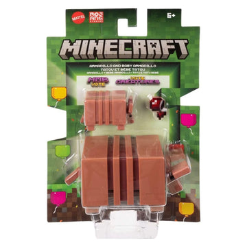 Mattel Minecraft Core Action Figure Set 3.25-inch Scale Mob Vote Winner Armadillo and Baby Armadillo