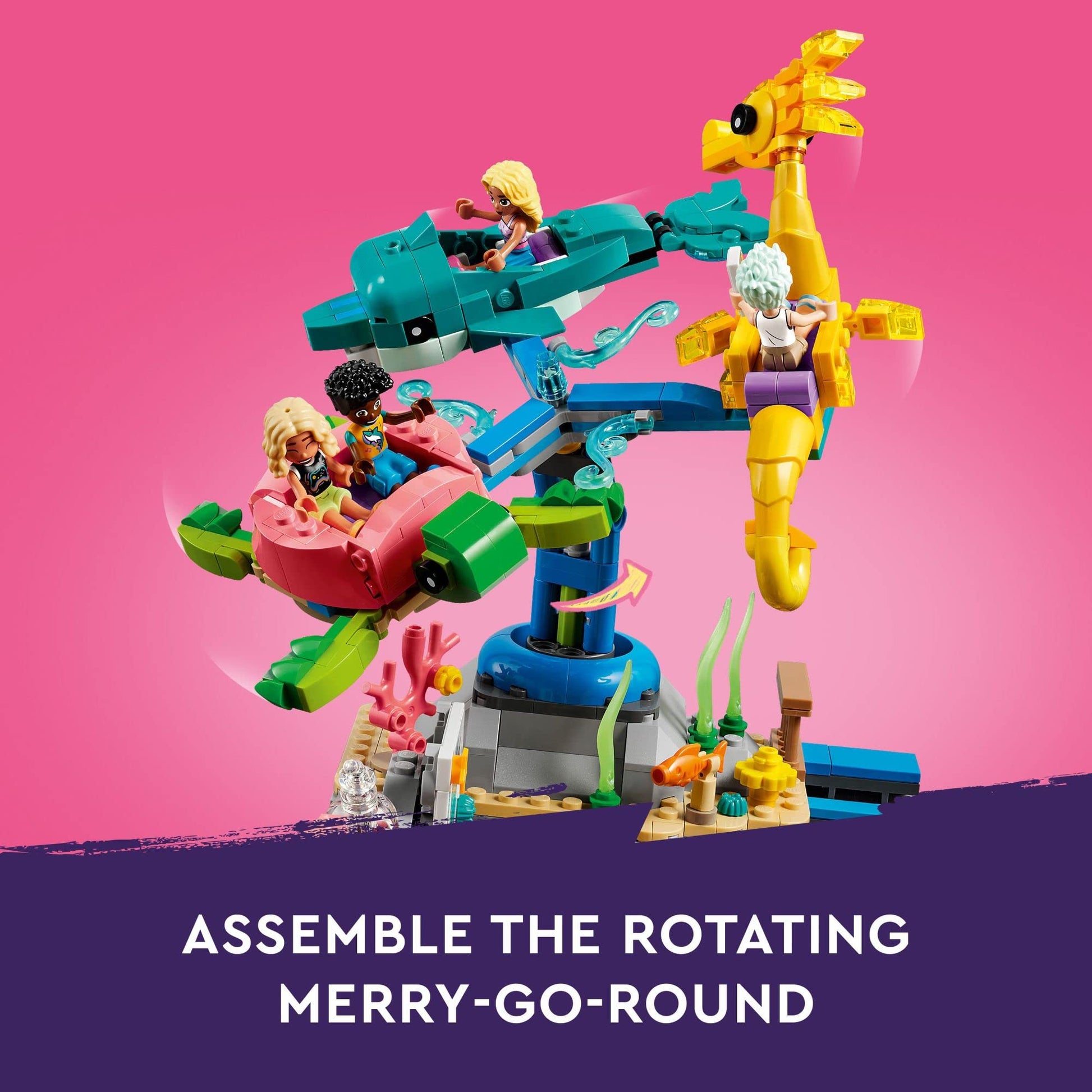 LEGO Friends Beach Amusement Park 41737 Building Toy Set, A Technical Project for Older Kids Ages 12+, with Spinning Carousel, Wave Machine and