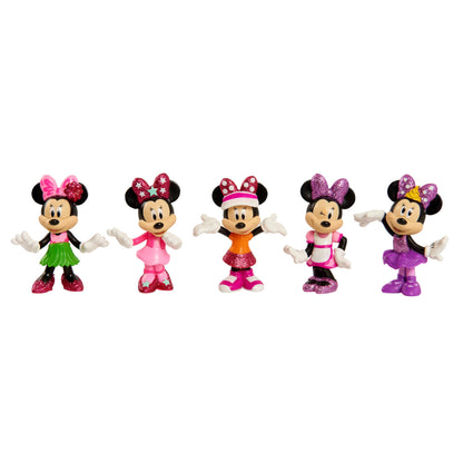 Disney Junior Minnie Mouse 3-inch Collectible Figure Set, 5 Piece Set, Easter Basket Fillers, Gifts, Presents, Kids Toys for Ages 3 Up by Just Play