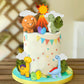Clay Dinosaur Cake Toppers Dinosaur Egg Volcano Cake Decorations for Boy Girl Kid Dinosaur Theme Birthday