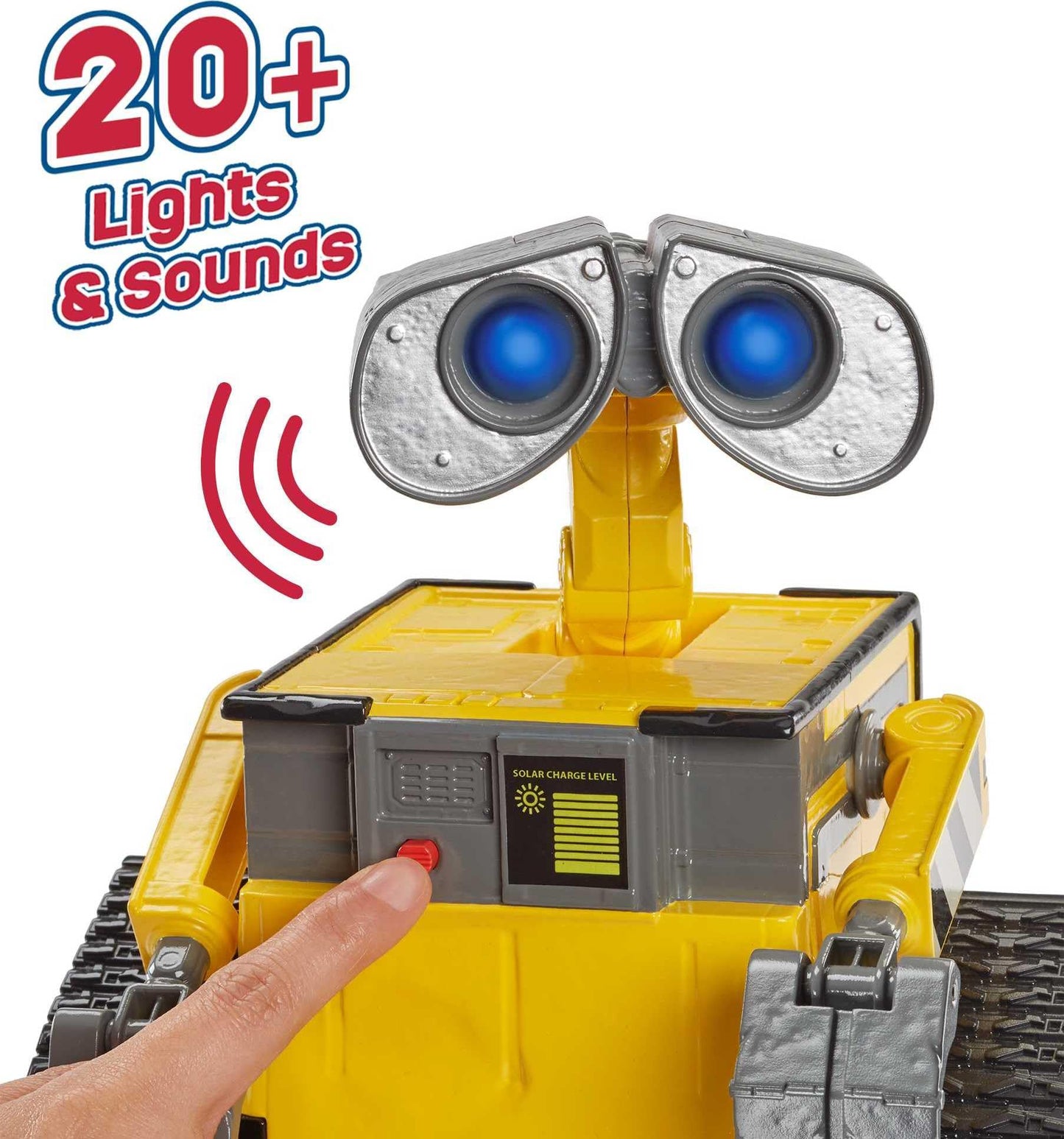 Mattel Disney Pixar WALL-E RC Robot Toy with 20+ Lights & Sounds, Hello WALL-E Action Figure & Remote Control