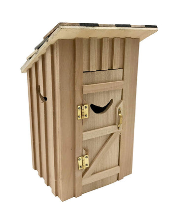 Dollhouse Miniature Two-Holer Outhouse